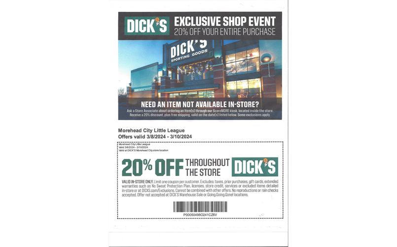 DICK'S Sporting Goods Shop Event March 8-10, 2024